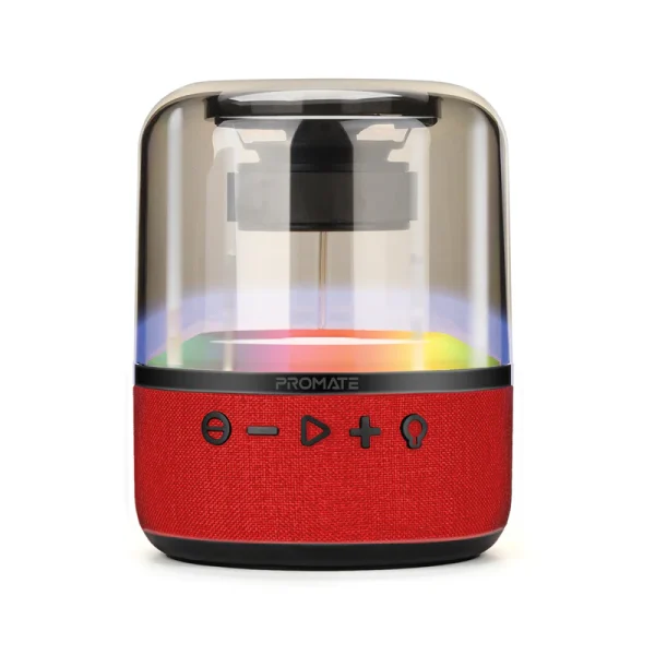 Promate Glitz-L LumiSound 360° Surround Sound Speaker Red