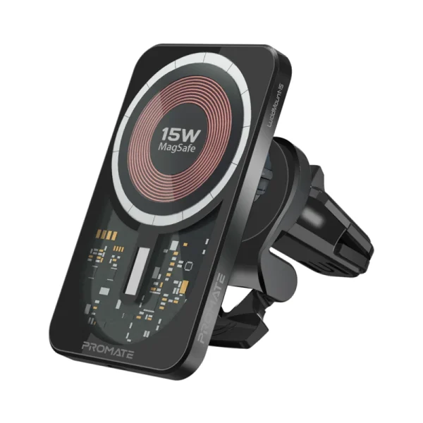 Promate 15W MagSafe Transparent Car Wireless Charger