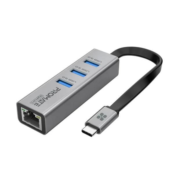 Promate Multi-Port USB-C HUB With Ethernet Adapter