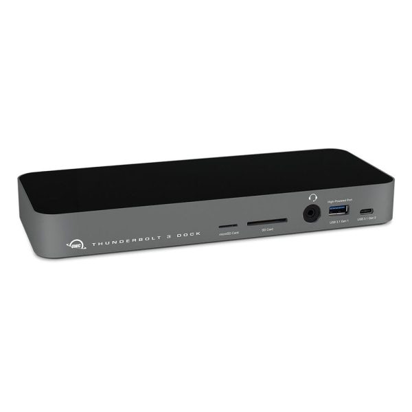 OWC 14-Port Thunderbolt Dock, 85W charging, (2) Thunderbolt 40 Gb/s (USB-C), (5) USB 3.2 Type-A, USB 3.2 (10Gb/s) Type-C, Mini DisplayPort, GbE, Audio, Single 5K or Dual 4K Displays, cable, For Mac/PC